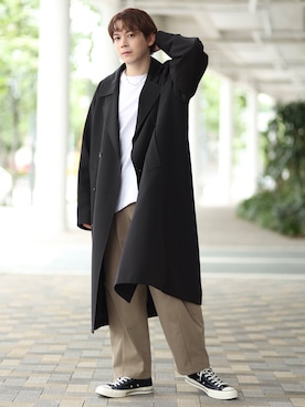 「JUNRED（ジュンレッド）のアイテム（チノパンツ）」を使った、EIJIさん（メンズ・173cm）の秋コーディネート