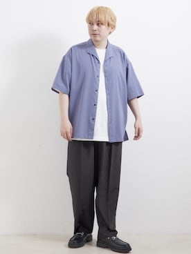 「JUNRED（ジュンレッド）のアイテム（シューズ）」を使った、EIJIさん（メンズ・173cm）の夏コーディネート
