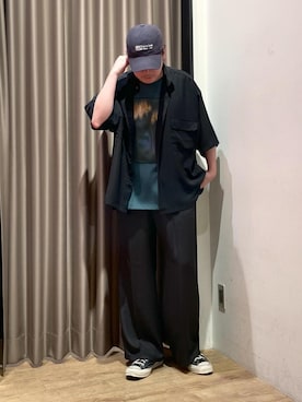 「JUNRED（ジュンレッド）のアイテム（ローファー）」を使った、EIJIさん（メンズ・173cm）の夏コーディネート
