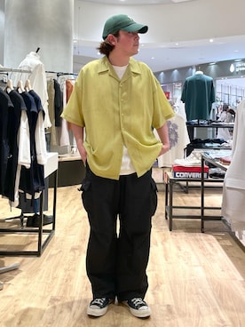 「re_k by JUNRED（レクバイジュンレッド）のアイテム（カーゴパンツ）」を使った、EIJIさん（メンズ・173cm）の夏コーディネート