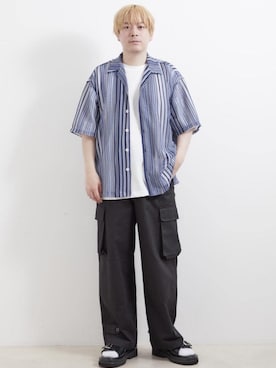 「JUNRED（ジュンレッド）のアイテム（シューズ）」を使った、EIJIさん（メンズ・173cm）の夏コーディネート