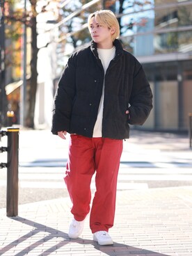 「JUNRED（ジュンレッド）のアイテム（ダウンジャケット/コート）」を使った、EIJIさん（メンズ・173cm）の冬コーディネート