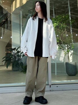 「JUNRED（ジュンレッド）のアイテム（チノパンツ）」を使った、カズヤさん（メンズ・170cm）の秋コーディネート