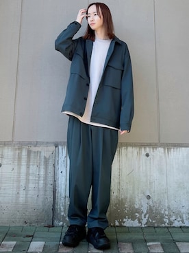 「JUNRED（ジュンレッド）のファイヤーストレッチCPOブルゾン（ブルゾン）」を使った、カズヤさん（メンズ・170cm）の秋コーディネート