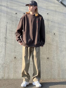 「JUNRED（ジュンレッド）のアイテム（チノパンツ）」を使った、カズヤさん（メンズ・170cm）の冬コーディネート