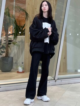 「JUNRED（ジュンレッド）のアイテム（MA-1）」を使った、カズヤさん（メンズ・170cm）の秋コーディネート