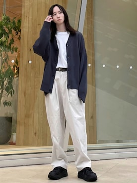 「JUNRED（ジュンレッド）のアイテム（チノパンツ）」を使った、カズヤさん（メンズ・170cm）の秋コーディネート