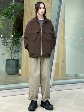 「JUNRED（ジュンレッド）のアイテム（チノパンツ）」を使った、カズヤさん（メンズ・170cm）の秋コーディネート