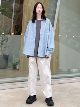 「JUNRED（ジュンレッド）のアイテム（チノパンツ）」を使った、カズヤさん（メンズ・170cm）の秋コーディネート