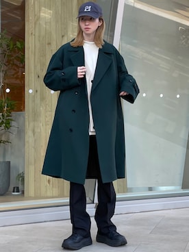 「JUNRED（ジュンレッド）のアイテム（トレンチコート）」を使った、カズヤさん（メンズ・170cm）の冬コーディネート