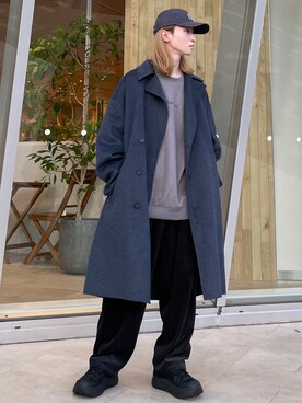 「コーデュロイパンツ」｜「アイテム（トレンチコート）」を使った、カズヤさん（メンズ・170cm）の冬コーディネート