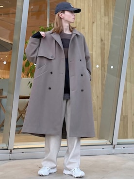 「JUNRED（ジュンレッド）のアイテム（トレンチコート）」を使った、カズヤさん（メンズ・170cm）の秋コーディネート