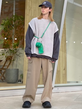 「re_k by JUNRED（レクバイジュンレッド）のアイテム（バッグ）」を使った、カズヤさん（メンズ・170cm）の冬コーディネート