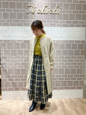 「秋」｜「アイテム（ノーカラーコート）」を使った、akiosuさん（レディース・153cm）の秋コーディネート