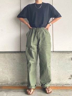 たいまるさんの「オープンエンド糸　ヴィンテージカラーTEE」を使ったコーディネート