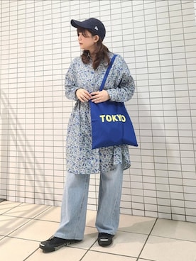 「To b. by agnes b.（トゥービーバイアニエスベー）のアイテム（シャツワンピース）」を使った、パン粉さん（レディース・151cm）の春コーディネート