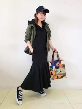 「URBAN RESEARCH Sonny Label（アーバンリサーチサニーレーベル）のアイテム（マウンテンパーカー）」を使った、パン粉さん（レディース・151cm）の春コーディネート