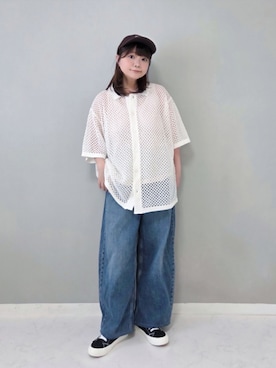 「Confirm（コンファーム）のアイテム」を使った、パン粉さん（レディース・151cm）の夏コーディネート