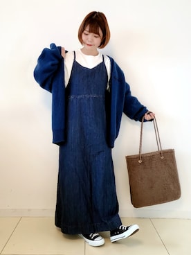 「Lee（リー）のアイテム（セットアップ）」を使った、パン粉さん（レディース・151cm）の秋コーディネート