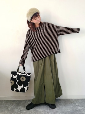 「BEAMS BOY（ビームスボーイ）のアイテム（ヘアバンド）」を使った、パン粉さん（レディース・151cm）の秋コーディネート