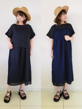 「LBC（エルビーシー）のアイテム（ワンピース/ドレス）」を使った、パン粉さん（レディース・151cm）の夏コーディネート
