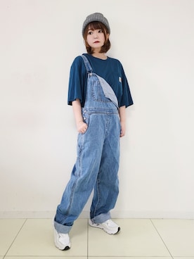 「something_jean」｜「アイテム（オールインワン・サロペット）」を使った、パン粉さん（レディース・151cm）の春コーディネート
