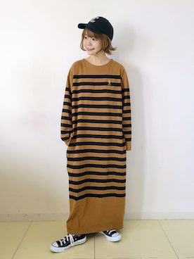 「ボーター」｜「アイテム（その他）」を使った、パン粉さん（レディース・151cm）の秋コーディネート