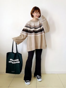 「アイテム（福袋/福箱、ピンク系）」を使った、パン粉さん（レディース・151cm）の秋コーディネート