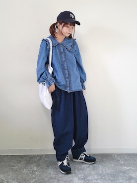「something_jean」｜パン粉さん（レディース・151cm）の夏コーディネート
