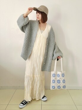 「春カラー」｜「アイテム（ラッピングキット）」を使った、パン粉さん（レディース・151cm）の冬コーディネート