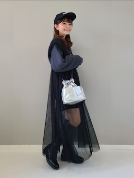 「cava cava（サヴァサヴァ）のアイテム（ブーツ）」を使った、パン粉さん（レディース・151cm）の秋コーディネート