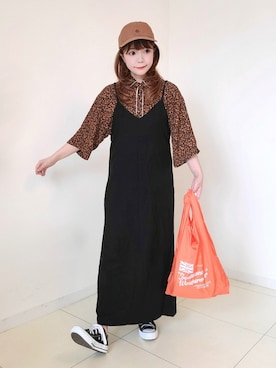 「SUGAR BISKET（シュガービスケット）のアイテム（オールインワン・サロペット）」を使った、パン粉さん（レディース・151cm）の夏コーディネート