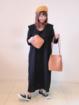 「クリスプ」｜「アイテム（ハンチング/ベレー帽）」を使った、パン粉さん（レディース・151cm）の夏コーディネート