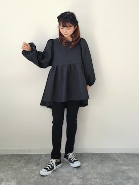 「アイテム（カチューシャ）」を使った、パン粉さん（レディース・151cm）の冬コーディネート