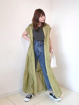 「ネオンカラー」｜「アイテム（福袋/福箱）」を使った、パン粉さん（レディース・151cm）の夏コーディネート