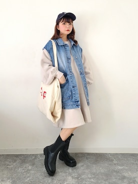 「ほめられ本命コーデ」｜「アイテム（福袋/福箱）」を使った、パン粉さん（レディース・151cm）の冬コーディネート