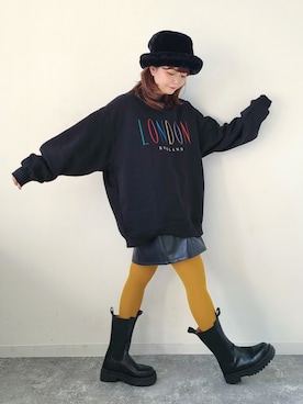 「merry jenny（メリージェニー）のアイテム（帽子）」を使った、パン粉さん（レディース・151cm）の秋コーディネート