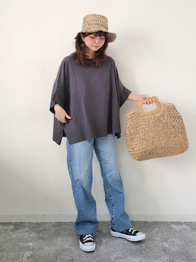 「something_jean」｜パン粉さん（レディース・151cm）の春コーディネート