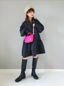 「cava cava（サヴァサヴァ）のアイテム（ブーツ）」を使った、パン粉さん（レディース・151cm）の秋コーディネート