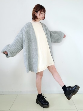 「merry jenny（メリージェニー）のアイテム（スウェット）」を使った、パン粉さん（レディース・151cm）の冬コーディネート