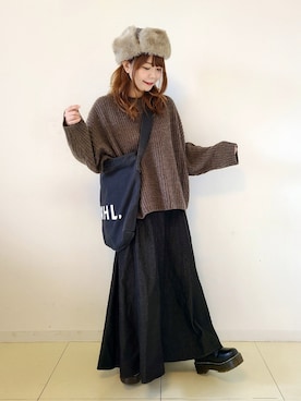 「クリスプ」｜「アイテム（キャップ）」を使った、パン粉さん（レディース・151cm）の秋コーディネート