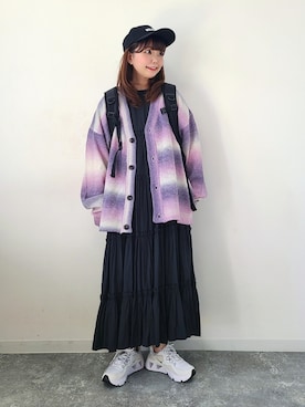 「グラデーションニット」｜「アイテム（福袋/福箱）」を使った、パン粉さん（レディース・151cm）の冬コーディネート