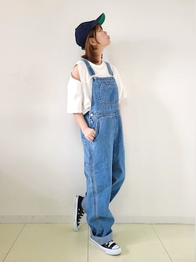 「something_jean」｜「アイテム（オールインワン・サロペット）」を使った、パン粉さん（レディース・151cm）の春コーディネート