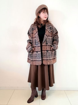 「AmbreNeige」｜「アイテム（ピーコート）」を使った、パン粉さん（レディース・151cm）の秋コーディネート