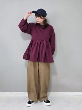 「アイテム（その他トップス）」を使った、パン粉さん（レディース・151cm）の秋コーディネート