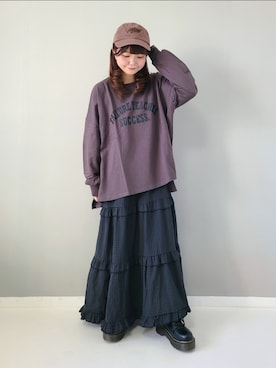 「apres jour mignon（アプレジュールミニョン）のアイテム（ワンピース/ドレス）」を使った、パン粉さん（レディース・151cm）の秋コーディネート