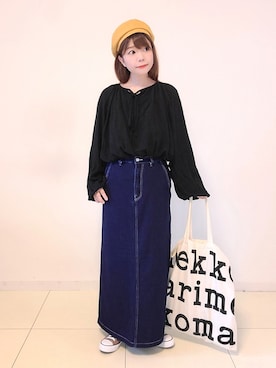 「クリスプ」｜「アイテム（ハンチング/ベレー帽）」を使った、パン粉さん（レディース・151cm）の夏コーディネート