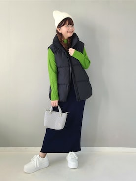 「重ね着ベストシーズン」｜「アイテム（福袋/福箱）」を使った、パン粉さん（レディース・151cm）の秋コーディネート