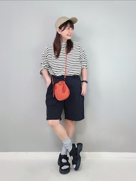 「hellolulu（ハロルル）のアイテム」を使った、asukaさん（レディース・151cm）の夏コーディネート