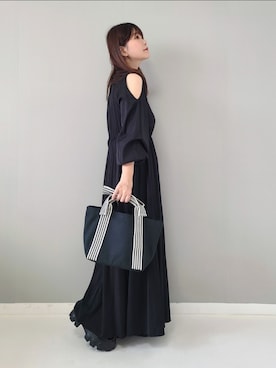 「apres jour mignon（アプレジュールミニョン）のアイテム（ワンピース/ドレス）」を使った、パン粉さん（レディース・151cm）の夏コーディネート
